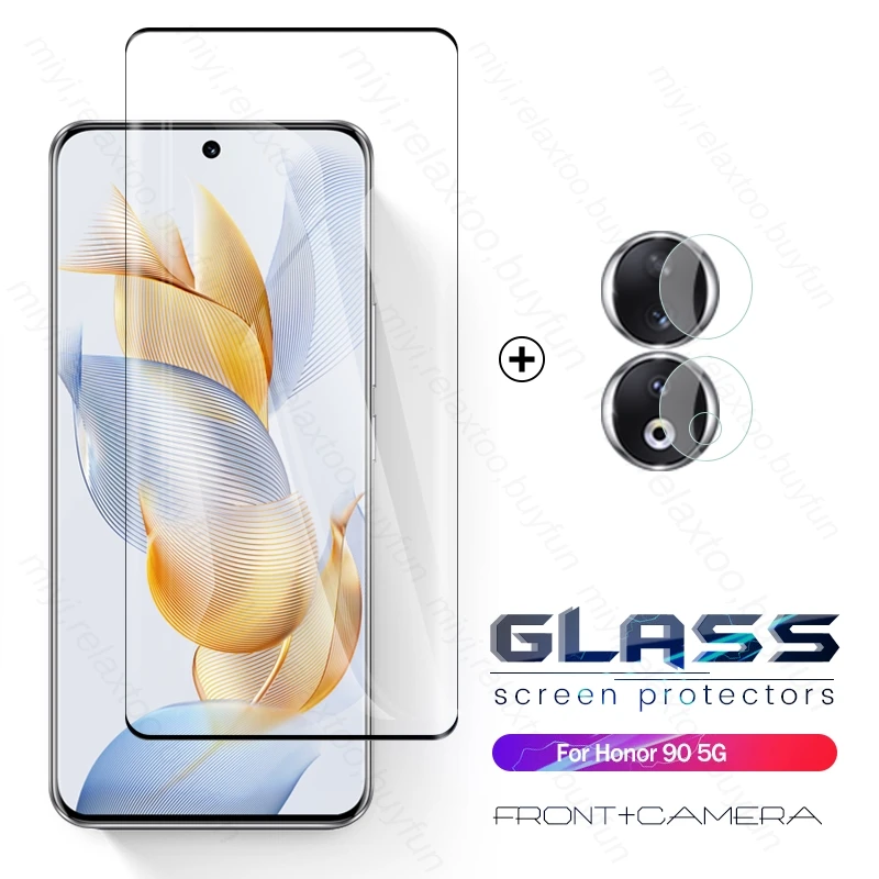 2To1 Full Cover Screen Protector Tempered Glass For Honor90 Honor 90 5G 2023 REA-NX9 6.7