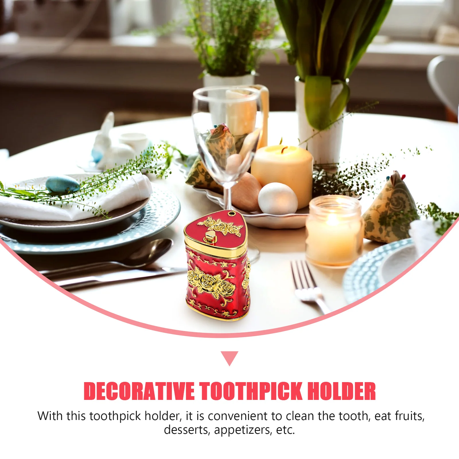 

European Toothpick Holder Home Decor Marble Flower Design Storage Can for Party Hotel Premium Material Long Life