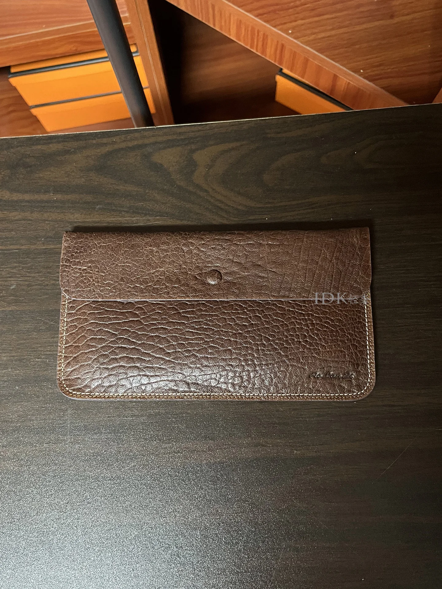 Men's Retro Ultra Thin Envelope Long Wallet, Large Capacity Clutch All-in-One Money Clip Card Holder