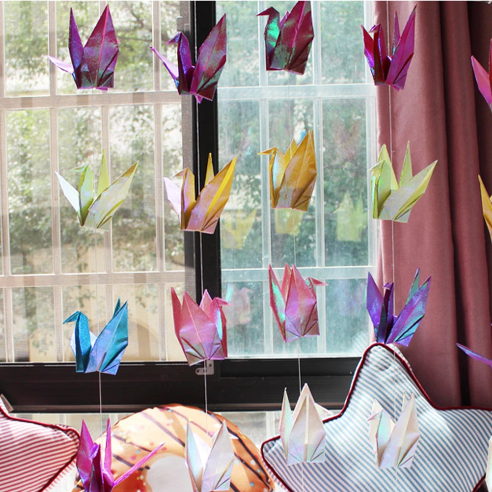 

100 Pcs Thousand Paper Crane Decoration Origami DIY Decorate Folding Decorations