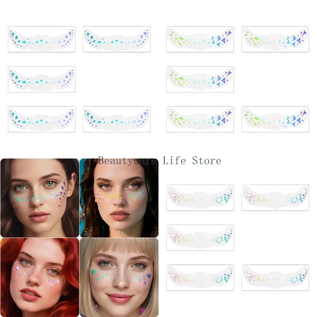 

652C 5 шт. металлические наклейки с веснушками, приятные для кожи, временные наклейки для лица, безболезненные