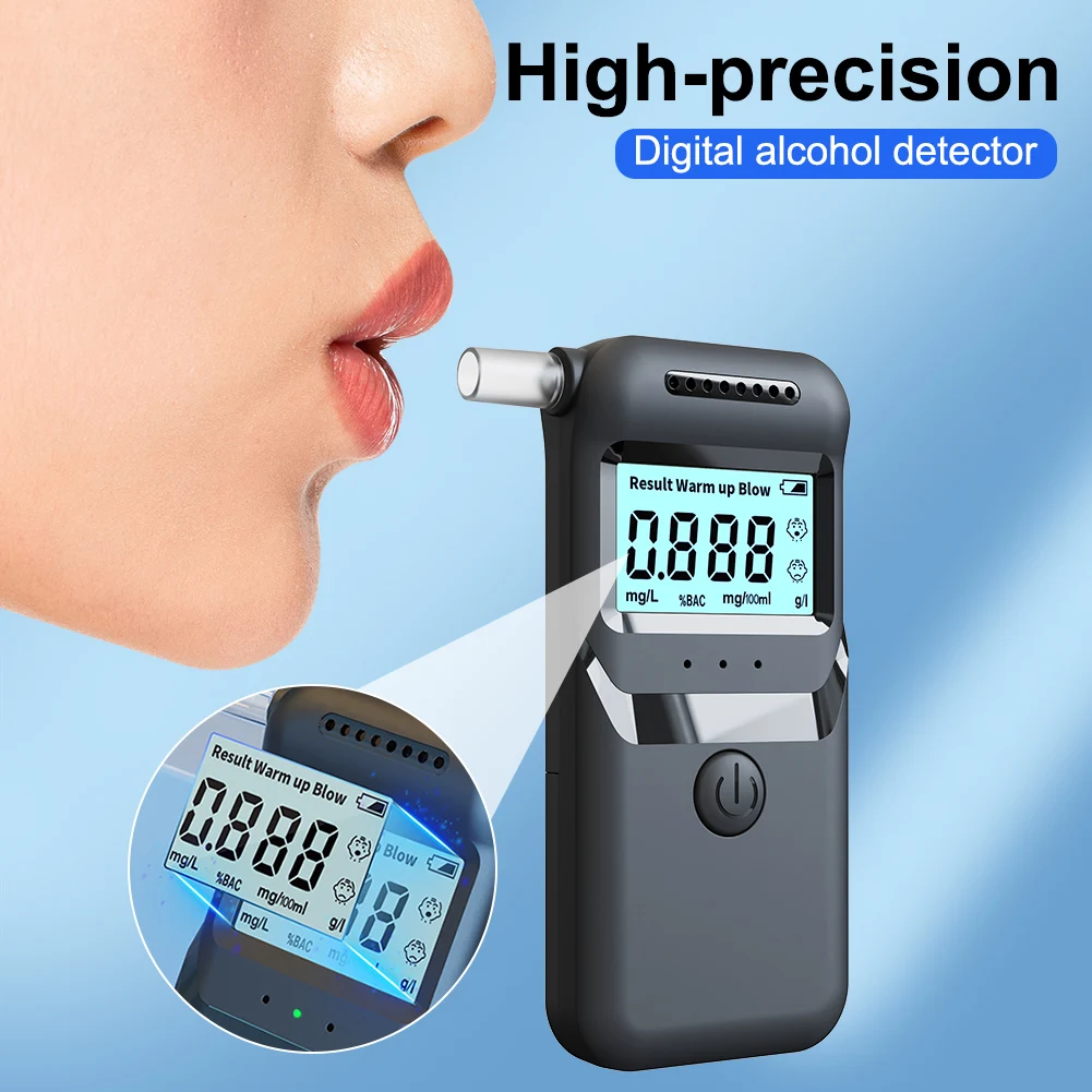 

Portable Breathalyzer Professional High Precision Digital Alcohol Tester with 10 Mouths Prevent Drunk Driving Alcohol Detector