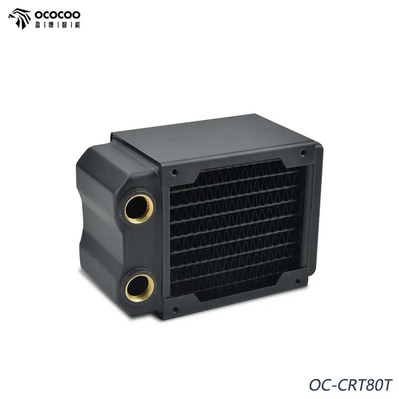 OCOCOO-Radiador de cobre de 80mm, Mini ventilador de 80mm, Enfriador de agua para ordenador, teléfono, procesador, sistemas de bricolaje, accesorios de modelado para PC CRT80T