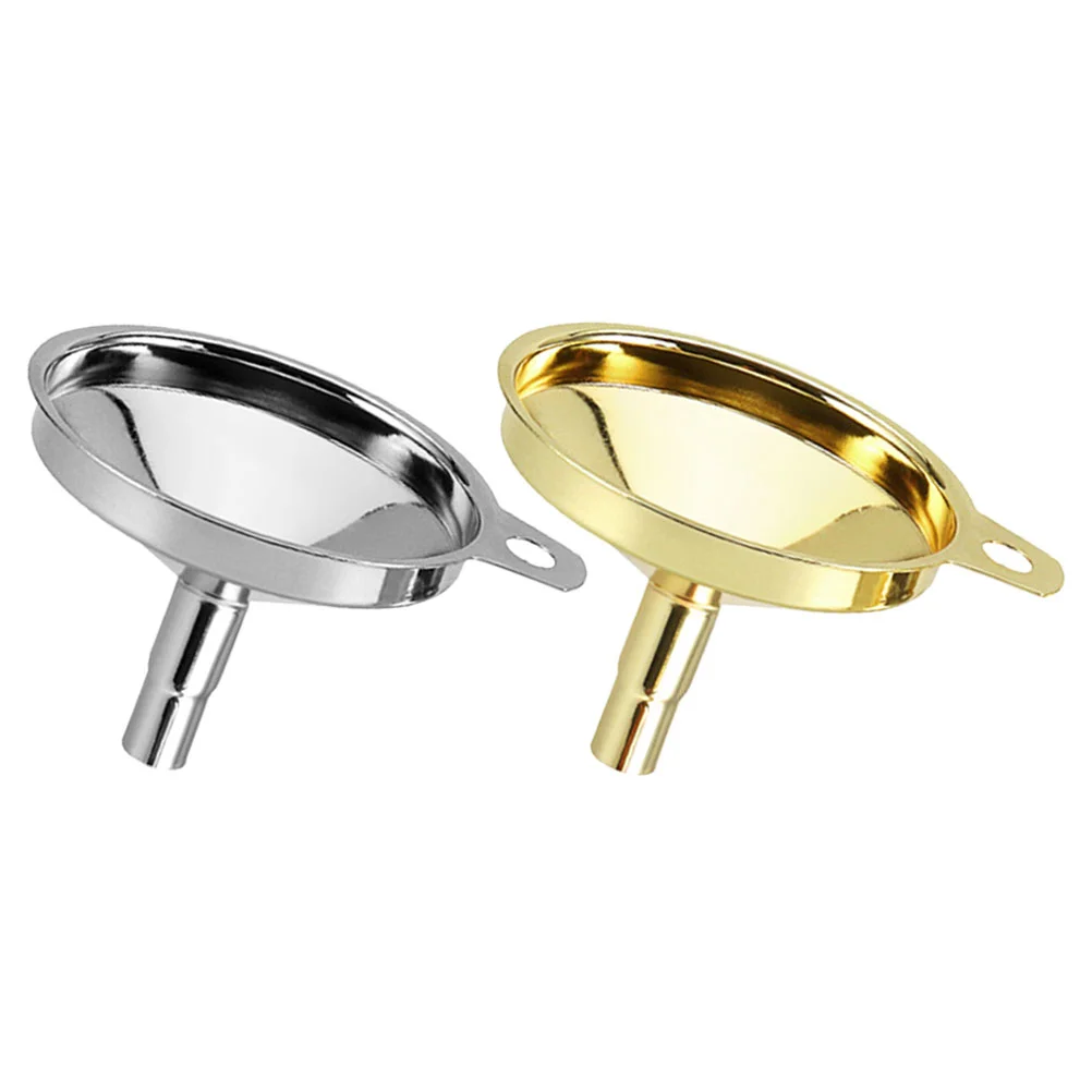 

2 Pcs Stainless Steel Small Funnel Strainer Flask Daily Use Convenient with Wear-resistant