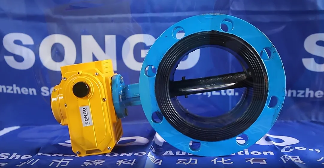 SONGO DN125 Electric Actuator 220V 5 inch Motorized EPDM ductile iron flange electronically controlled butterfly valve