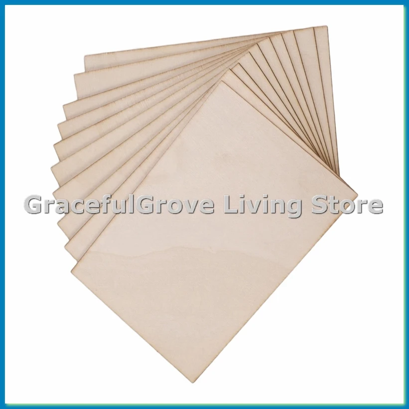 10 Pack Unfinished Wood Sheets,Balsa Wood Thin Wood Board for House Aircraft Ship Boat Arts and Crafts,DIY Ornaments-ABAM