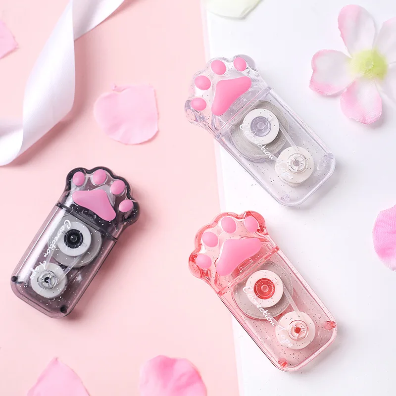 Cintas de corrección de 6m de largo para estudiantes, cinta correctora Kawaii de color blanco, material de papelería para escuela y oficina