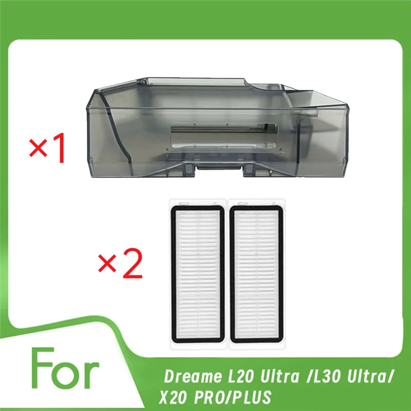 2 Filter & Dust Box For Dreame L20 Ultra/L30 Ultra/X20 PRO/PLUS Robot Vacuum Cleaner Replacement Accessories-N36R