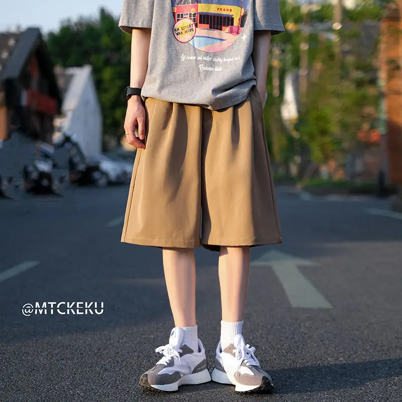 

Japanese Shorts Men's Summer Thin Loose Trendy Brand Workwear Casual Brown Five-point Pants