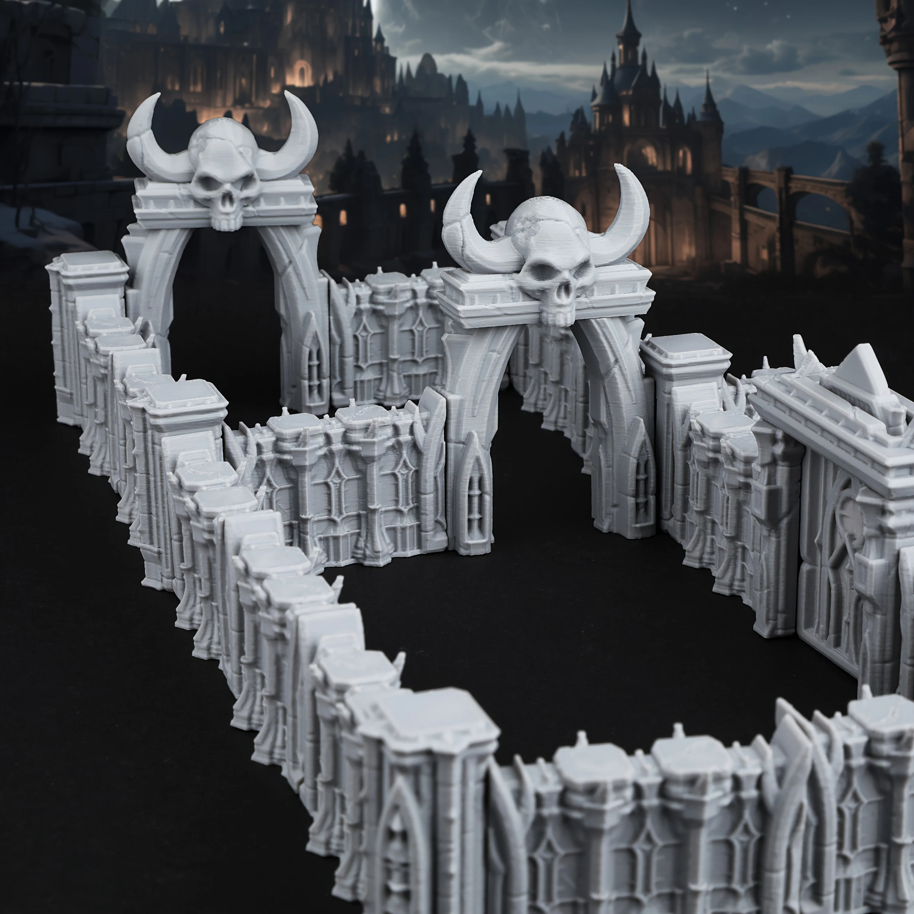

RPG Darkness Wall Miniature Terrain Set - Gothic Fantasy Modular Terrain, Medieval Themed TTRPG Adventures, RPG Game Accessory