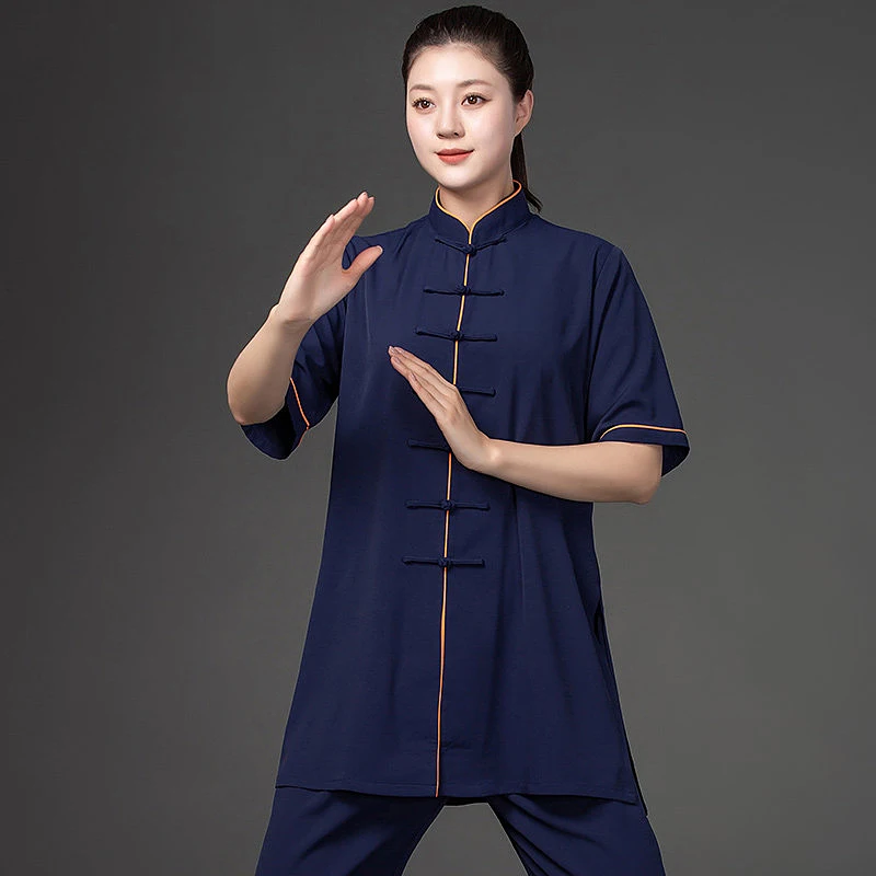 Premium High-End Unisex Tai Chi Practice Uniform Summer 2025 New Short Sleeve Lightweight Chiffon for Fitness & Daily Practice