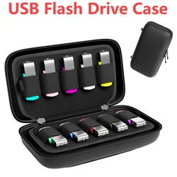 Double Layer USB Flash Drive Case USB Stick Organizer Thumb Drive Holder Pendrive Case USB Flash Drive Electronic Accessories