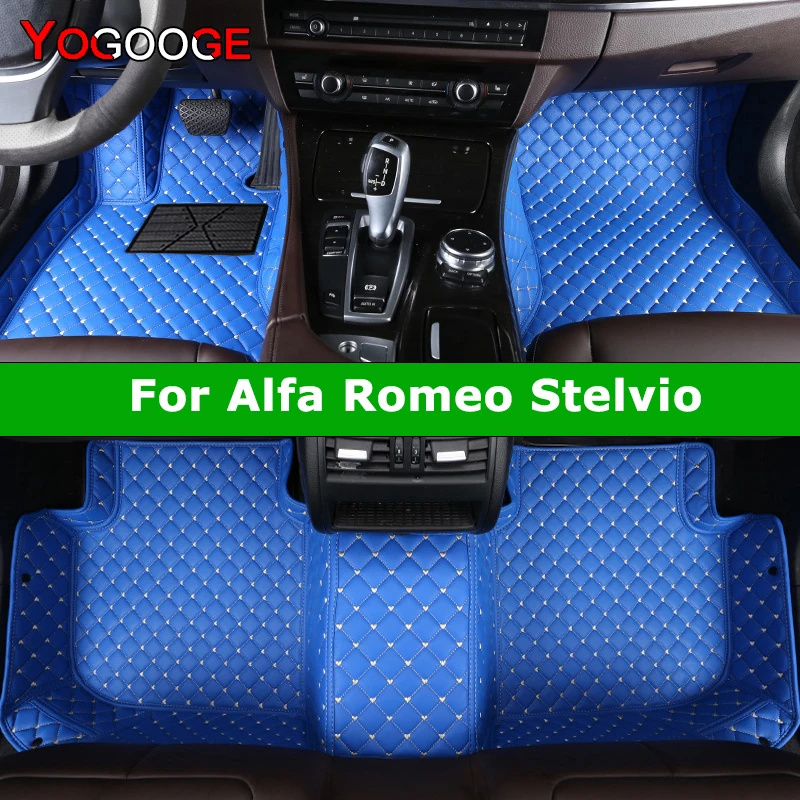 

YOGOOGE Custom Car Floor Mats For Alfa Romeo Stelvio Auto Carpets Foot Coche Accessorie