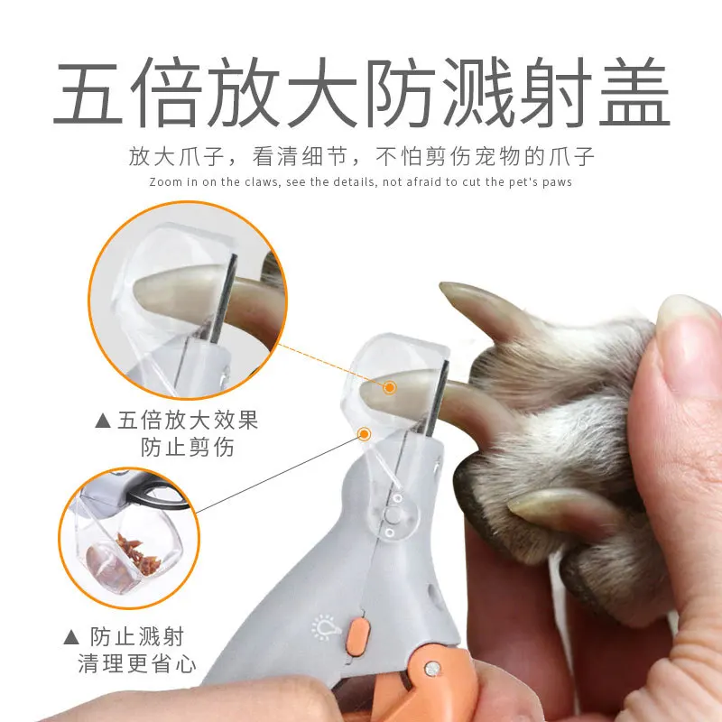 Professionelle Haustier-Nagelschere mit LED-Licht, Katzen- und Hunde-Nagelknipser, Nagel- und Krallenschere, Haustierzubehör – Detail 12