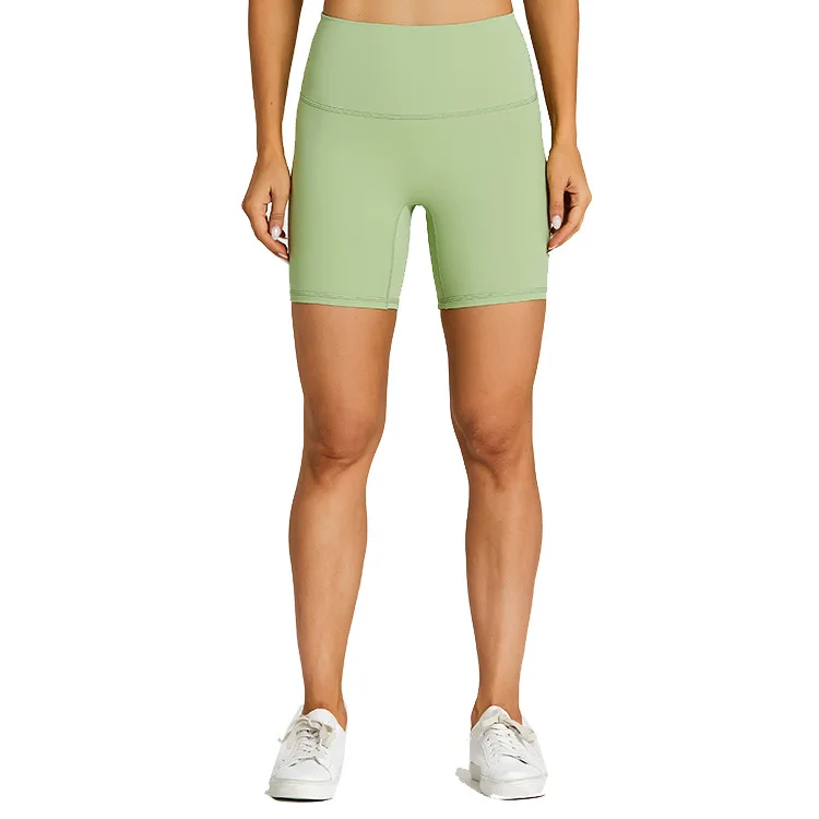 

2025 New No Embarrassment Line Nude Feel Yoga Shorts Women's High Waist Peach Tights Quick-drying Sports Fitness Shorts