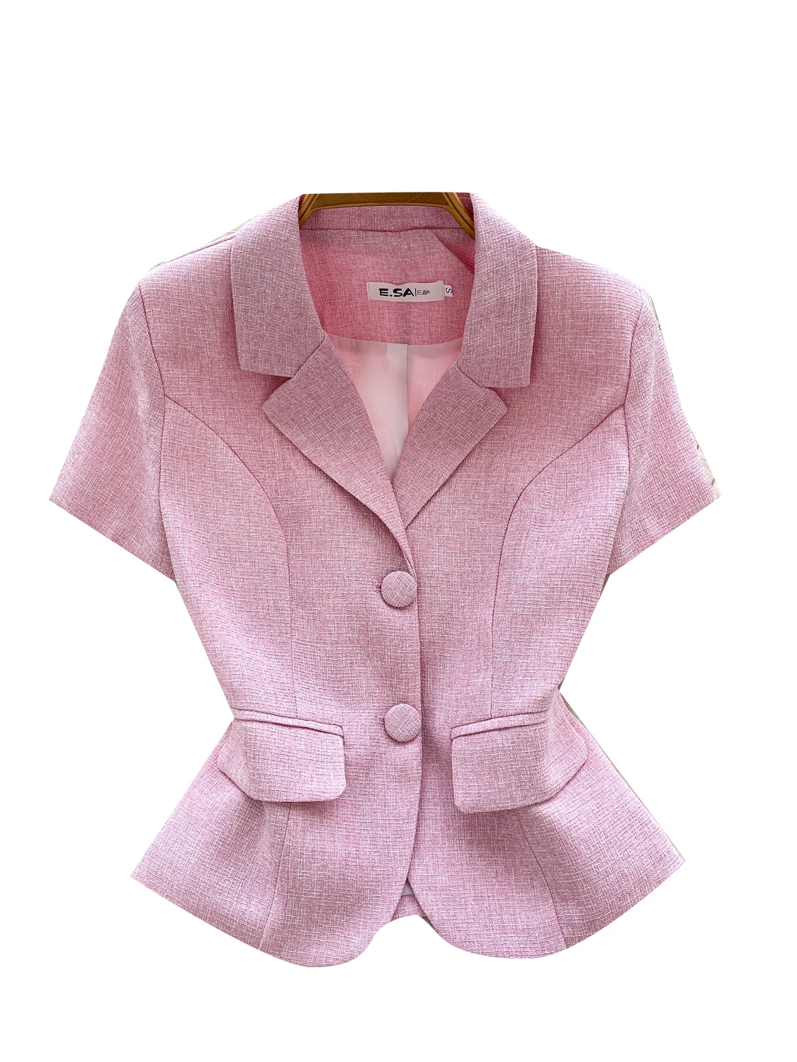 Ele Heavyweight Tweed Or Sve Suit Jaet Femmes Commute Sle Faionable Top Coréen Coupe ample Respirant Skin-Fri...