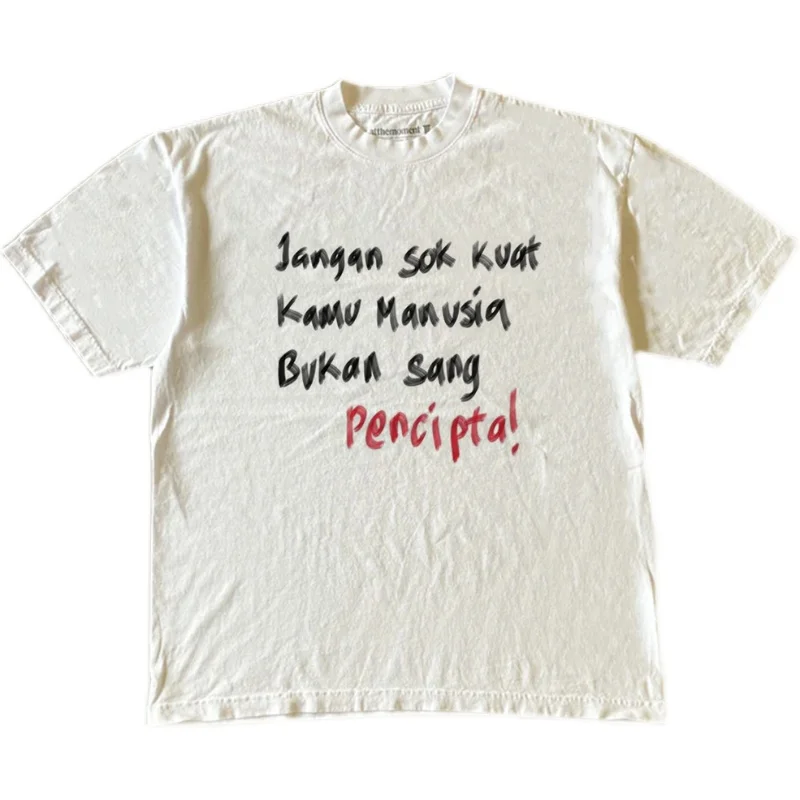 Ultra-Light High-Woven Vintage American Style T-Shirt Short Sleeve Summer Breathable Loose Fit round Neck Youth Fashion