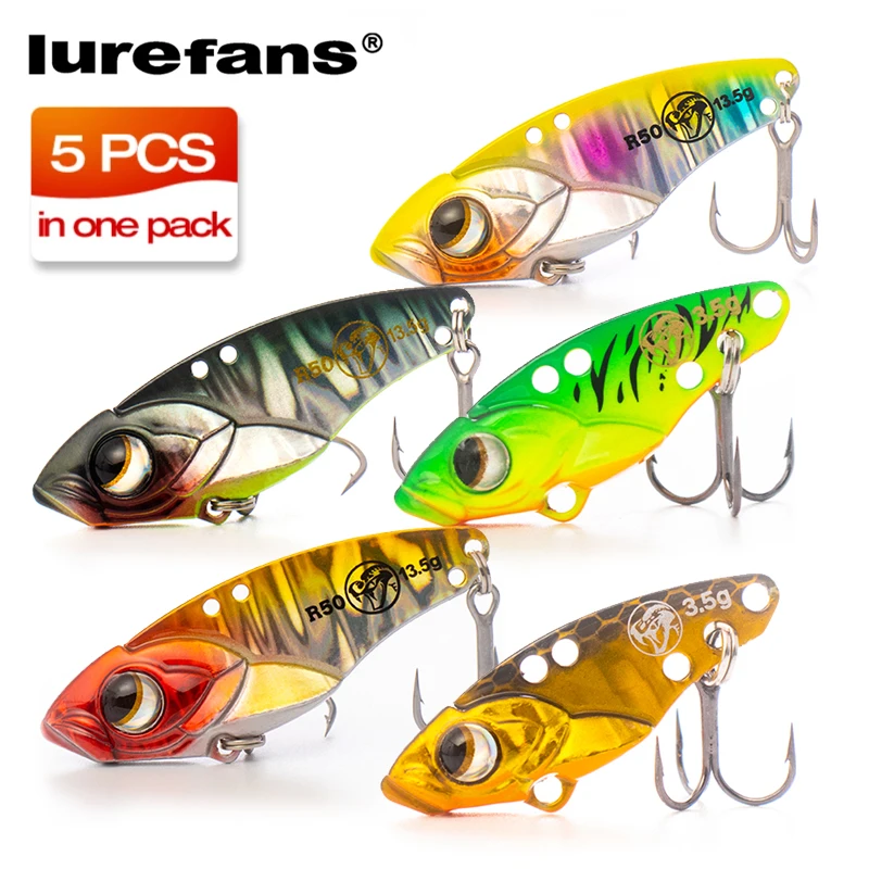 Lurefans NEW 30/50mm 5 Packs/Lot Full Swimming Layer VIB Rattlesnake Sinking Lure Artificial Catfish Bait Tackle Fishing Bait