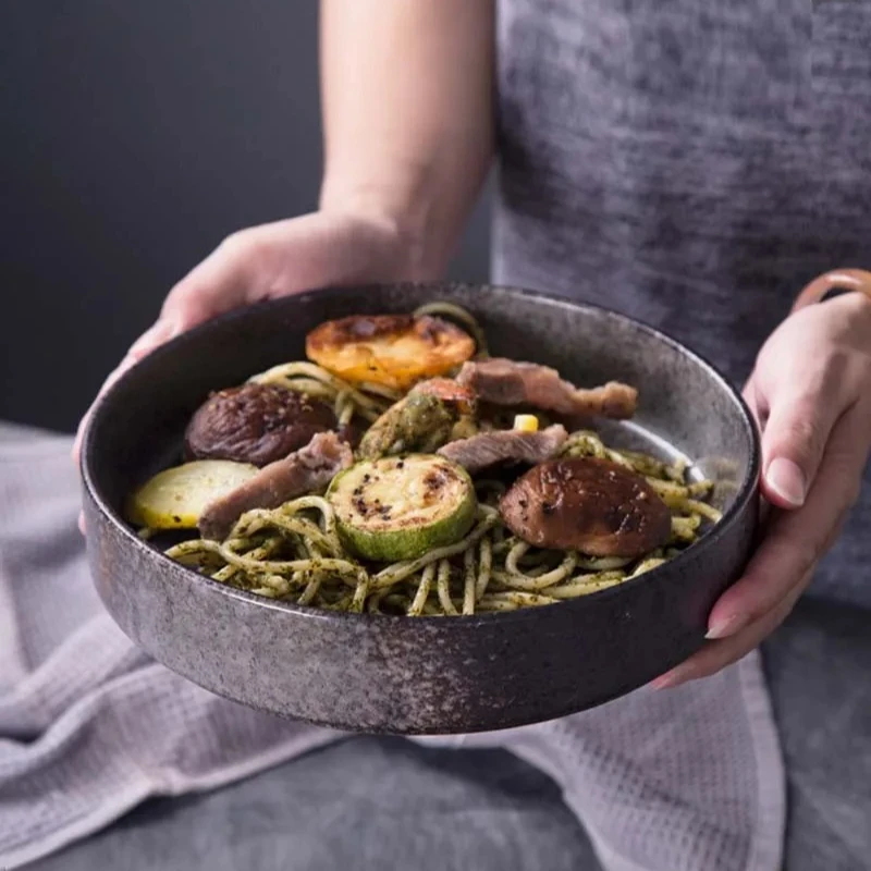 

Креативная керамическая тарелка для супа, овощей и риса, большая глубокая миска, тарелка для западной кухни, суповая тарелка