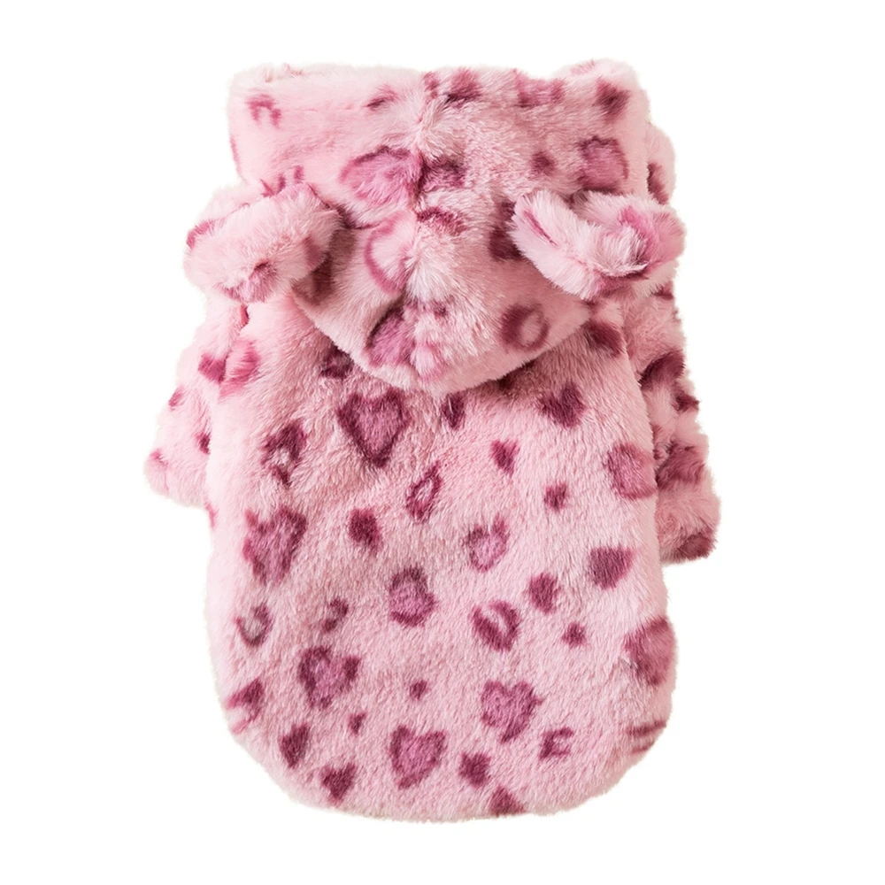 Winter Warm Pet Dog Coat High-quality Cotton Fabric Soft Comfortable Jacket Fashion Leopard Design With Hoodies Coat for Outdoor