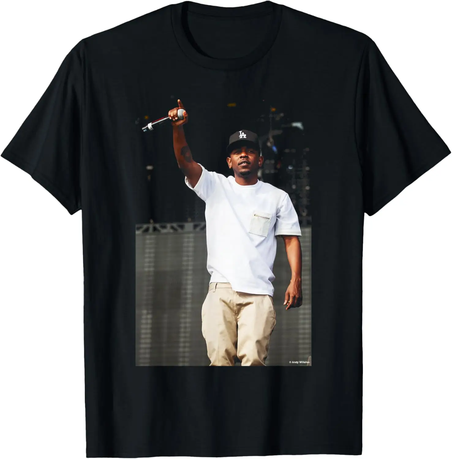 Rapper Kendrick Lamar Live T In The Park By Andy Willsher T-Shirt 100% Cotton Trendy Y2K Short-Sleeve Tee – Soft, Quick-Drying,