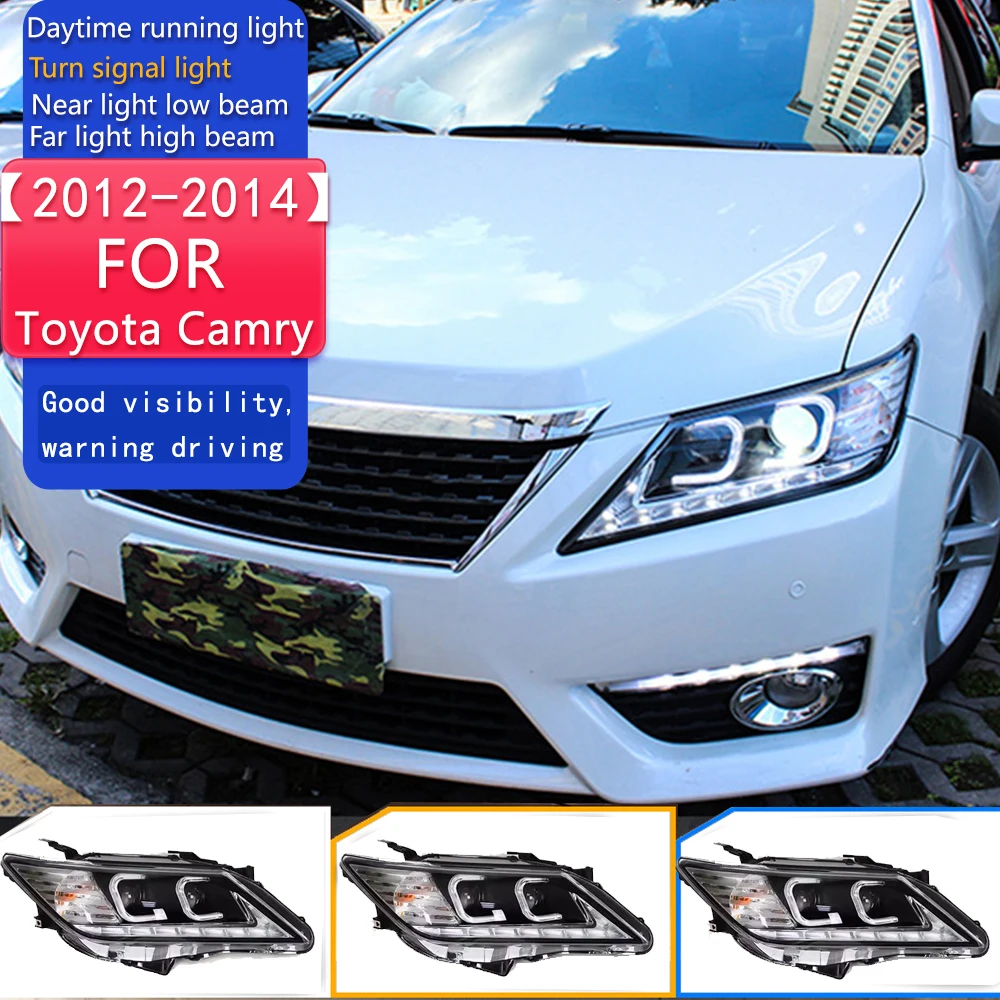 

Стайлинг автомобиля для Toyota Camry фары 2012-2014 Camry V50 светодиодные фары DRL спрятанные фары «ангельские глазки» биксеноновые аксессуары