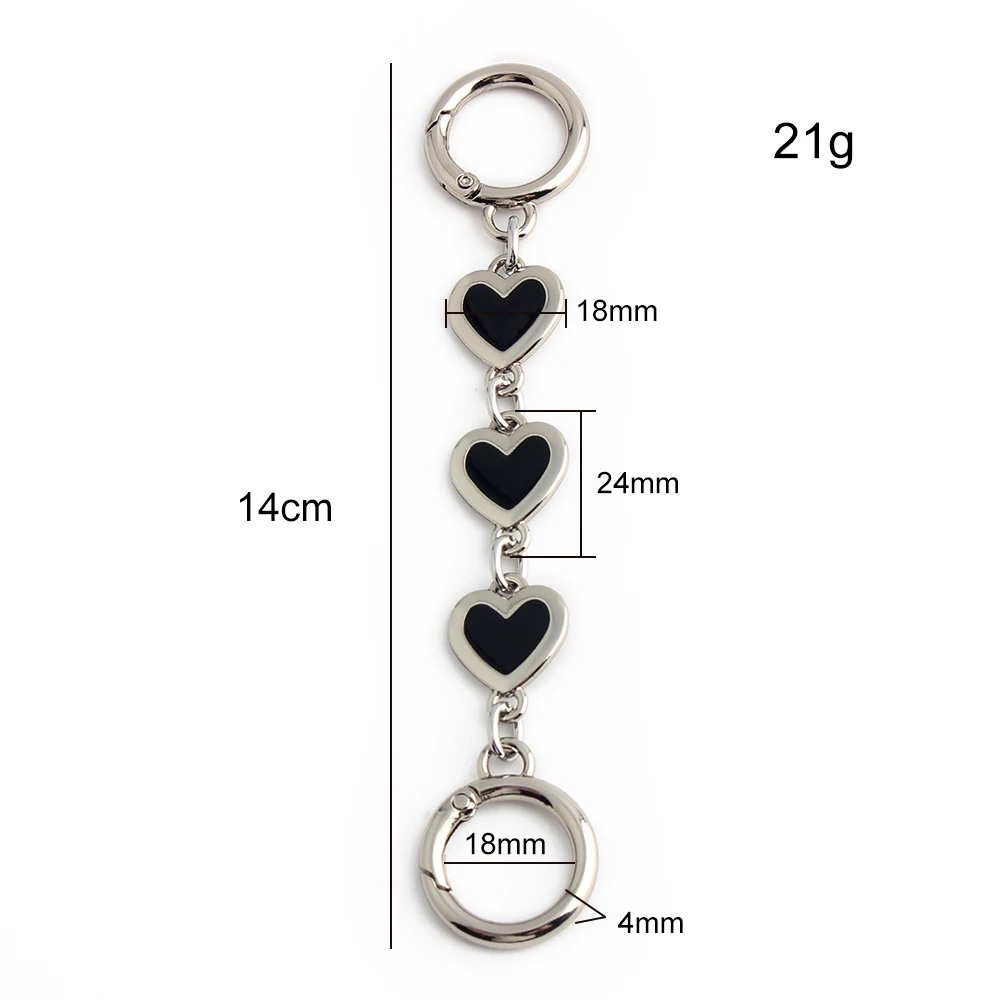 2/10/30PCS Flower/Love-Heart Shape 13-14cm Extender Bag Chain For DIY Shoulder Strap Lengthened Armpit Short Chain Accessories