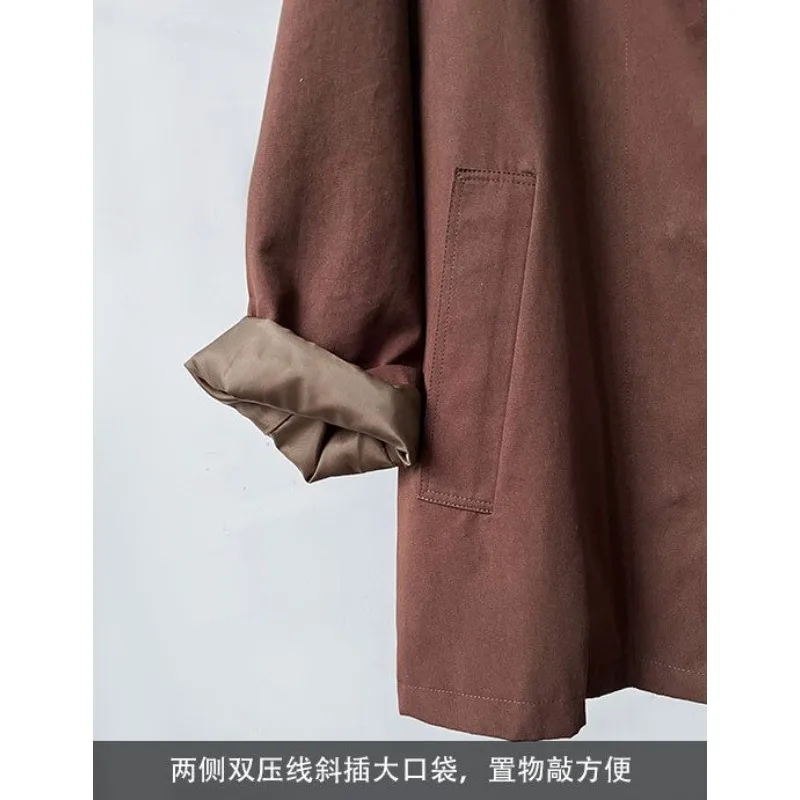 Women's Clothing Trench Coat Outerwear Simple Versatile Loose Casual Military Coat Spring  Autumn Jackets Comfortable Long Coat
