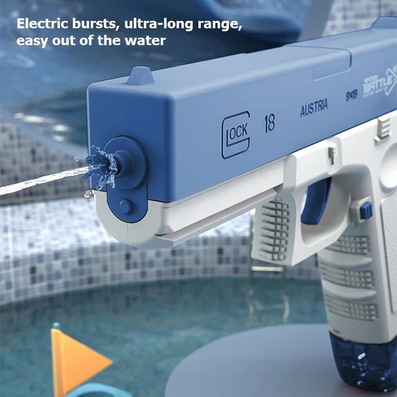 Electric Water Gun Water Glock Water Pistol Automatic Pumping, Inductive Water Absorption Children\'s Outdoor Swimming Toys