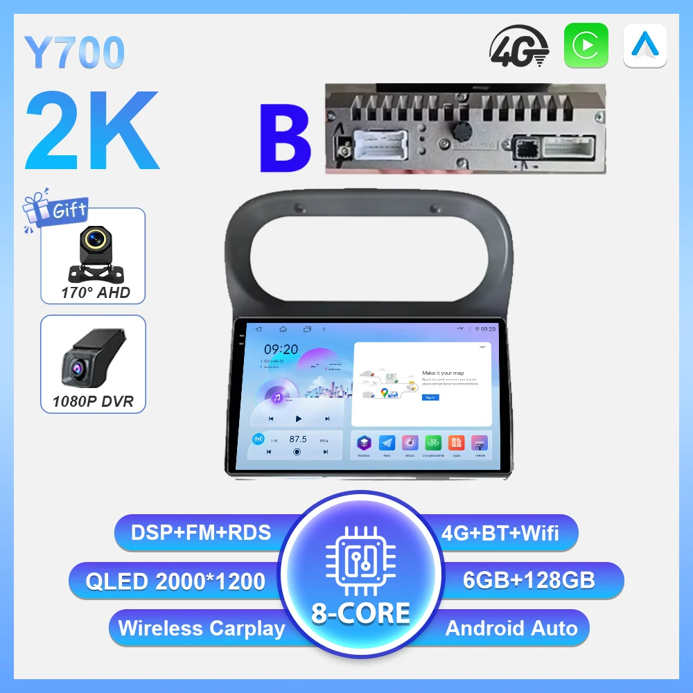 Android 16 Carplay Auto autoradio voor Renault Twingo 1 2005 - 2013 multimediaspeler autoradio Wifi BT scherm GPS navigatie