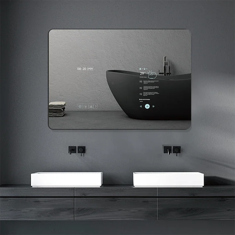 Frameless Big Touchscreen  Bathroom  Intelligent Washroom Mirror Magic Mirror