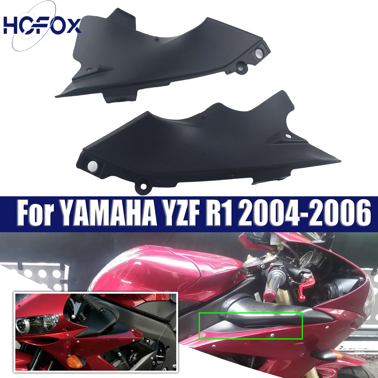 

Motorcycles Air Duct Side Panel Fairing Covers ABS Plastic For YAMAHA YZF R1 2004-2006 2005