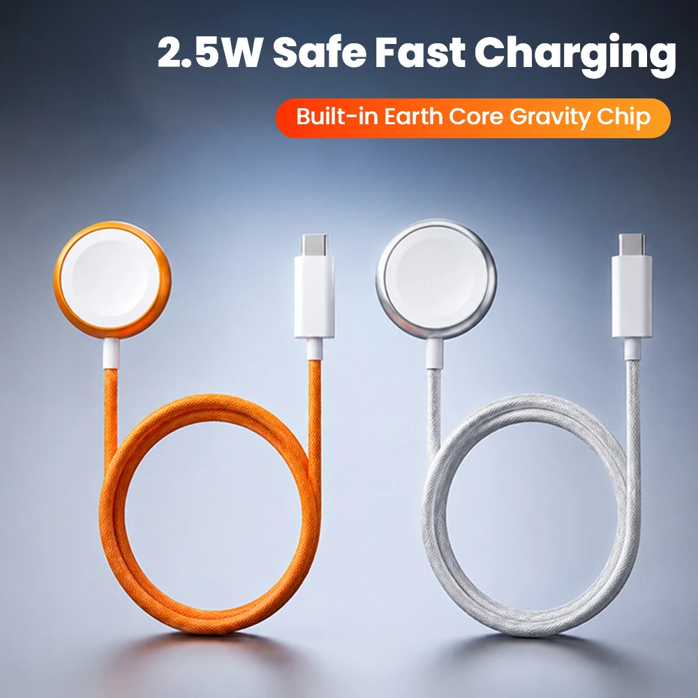 USB C Magnetic Watch Charger 2.5W Fast Wireless Charging Cable for Apple Watch iWatch Series SE S10 Ultra OVP Protection