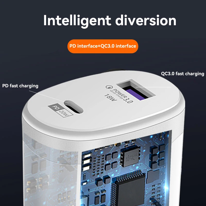 Xiaomi 38W Quick Charger USB Ultra Fast Charging Pd Head Multi Port Mobile Phone Adaptation For Iphone Android European Standard