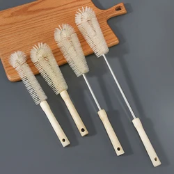 Brosse en nylon pour récurer les livres en verre HI, bouteille en bois, manche long, outils de cuisine, clics