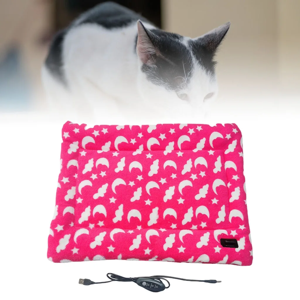 Waterproof Pet Heating Pad Heated Mat Blanket Electric Soft Adjustable Temperature Plush for Dogs Cat Indoor E Outdoor Puppy