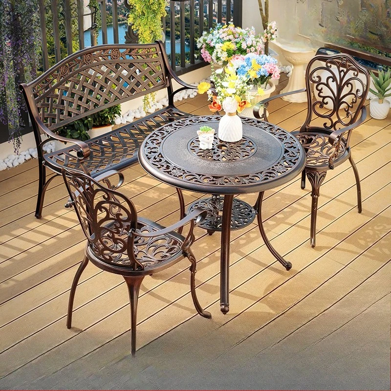 Outdoor tables and chairs garden balcony courtyard cast aluminum rust-proof small tables and chairs combination outdoor display