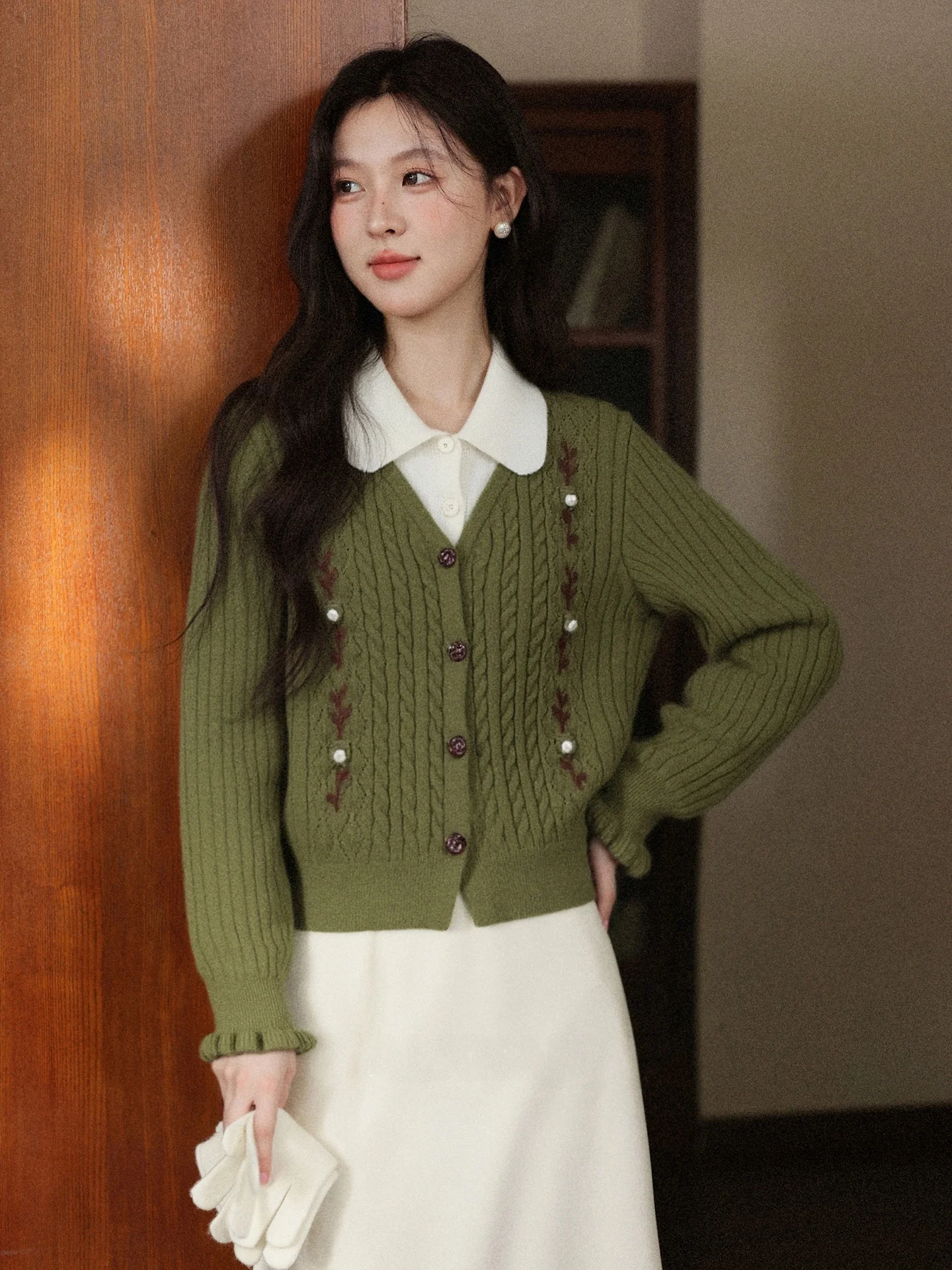 

Pure Heart Trace een Long Sve ort Women's Sweater Autumn New Design Sensation Slim Fit Commute Sle Single Piece