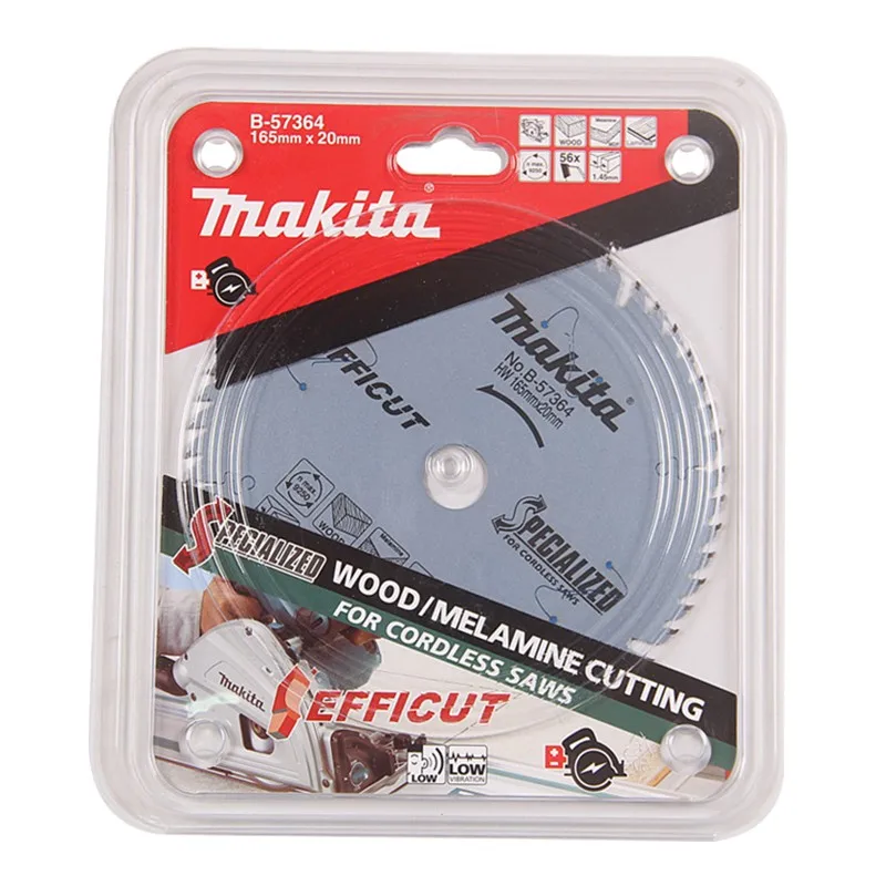 Makita B-57364 Electric Circular Saw Blade 185mm Cemented Carbide Saw Blade Wood Cutting Blade 165X2.0X2.2X56T Wood