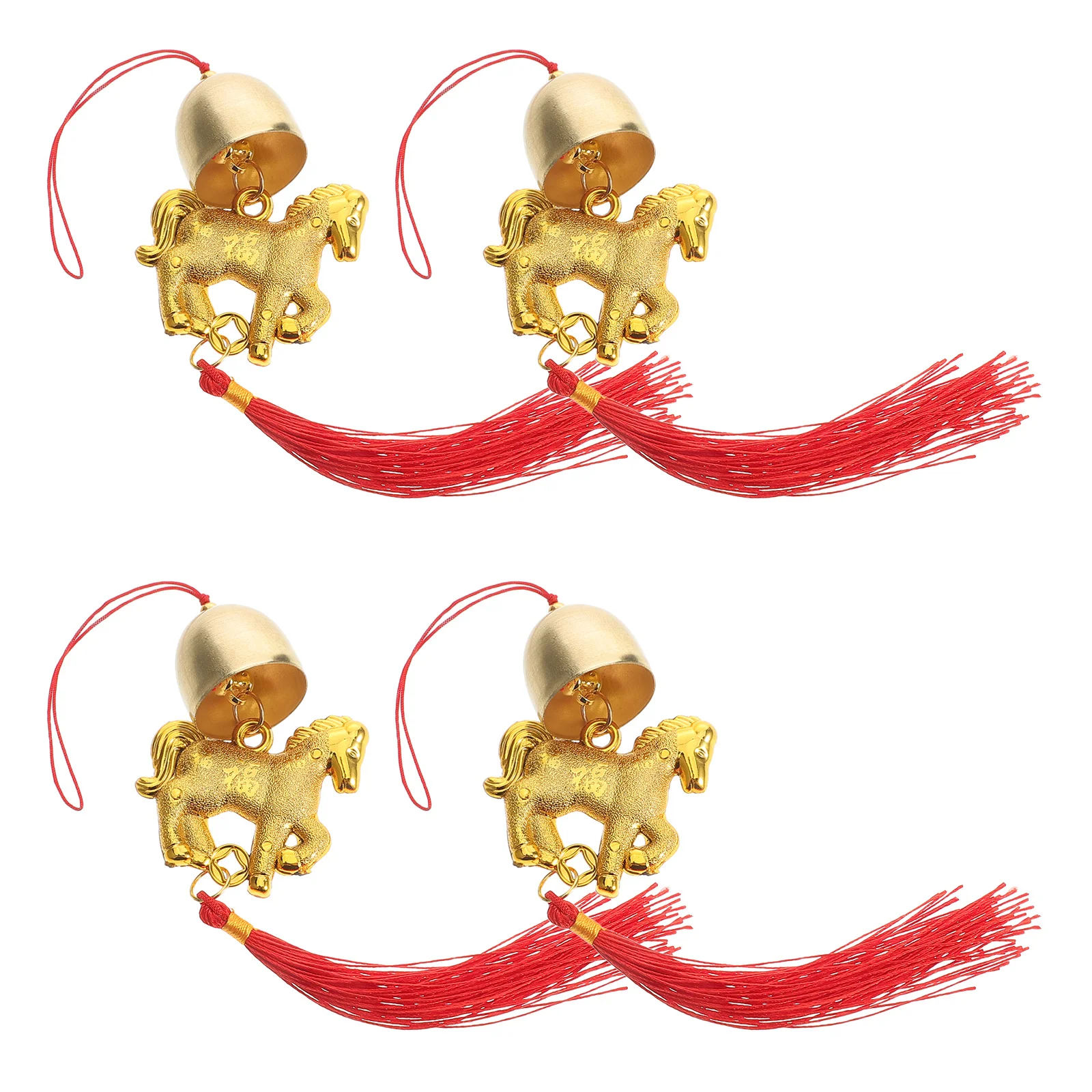 

4Pcs Chinese New Year Horse Hanging Ornaments Tassel Pendant Spring Festival Luck Wealth Decor Home Decoration