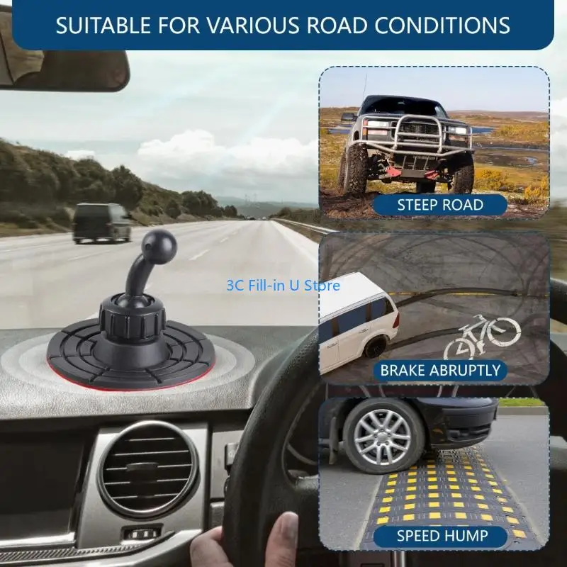 G8TA Adhesive Base 17mm Ball Joint Car Phone Mount Holder Adapter Extension Ball Mount