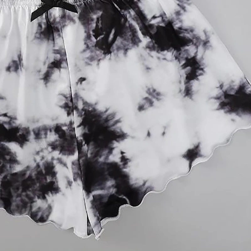 New Fashion Tie Dye Sexy Camisole Loose Shorts Sports Home Two-Piece Suit Women