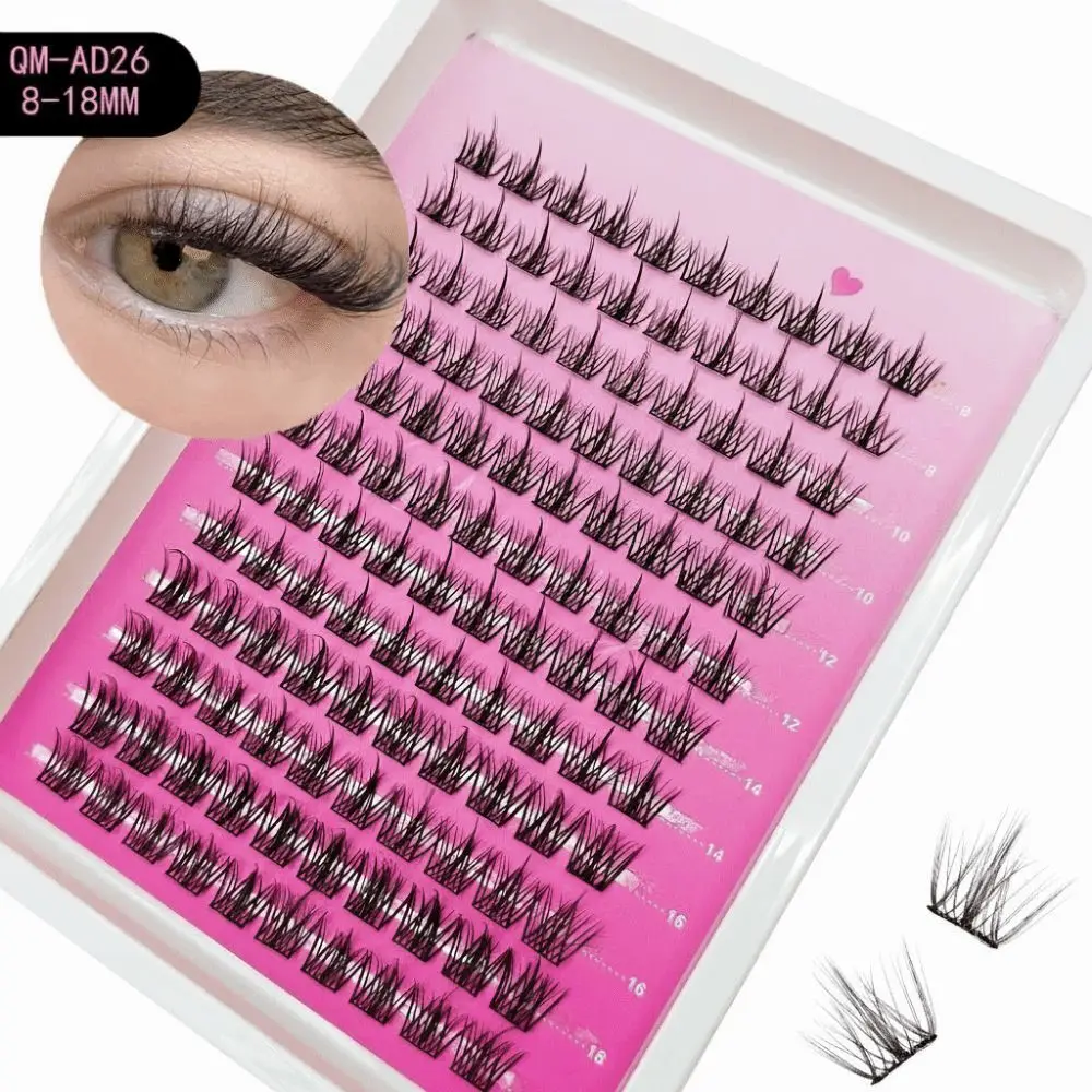 Segmentierte künstliche Wimpern mit 3D-Nerzeffekt, natürlicher Anime-Look, großes Falschwimpern-Set, weiche, flauschige Wimpernbüschel von 8–18 mm