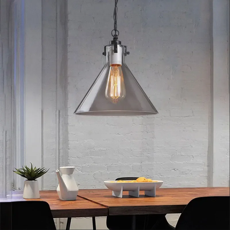 

Smoke Grey Glass Lampshade Pendant Light For Living Room Home Decoration