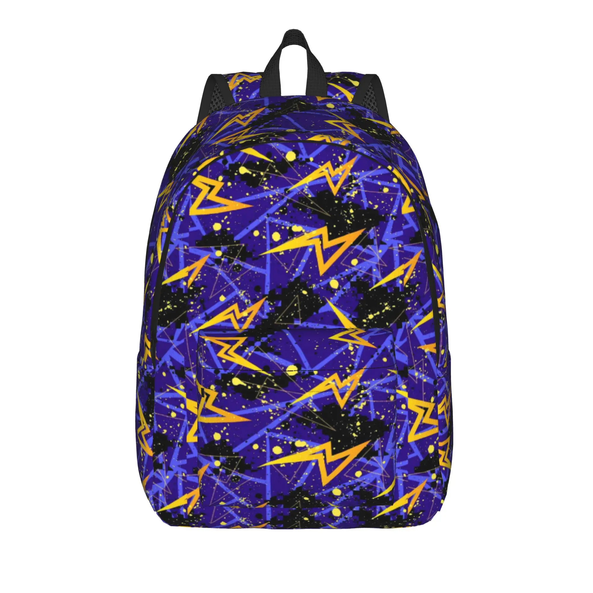 Vibrant Folk Abstract Backpack Male  Soft Backpacks Polyester Leisure High School Bags Outdoor Custom Rucksack