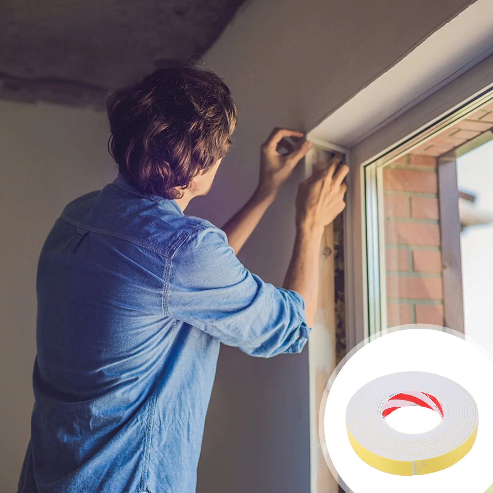 

3Rolls Sponge Tape Door Sealing Strip Waterproof Insulation Adhesive Soundproof Self-Adhesive Weather Stripping Home Sealing