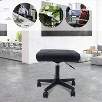 Footrest with Wheels Office Footrest Height Adjustable Durable Nylon and Steel Construction Easy Movement