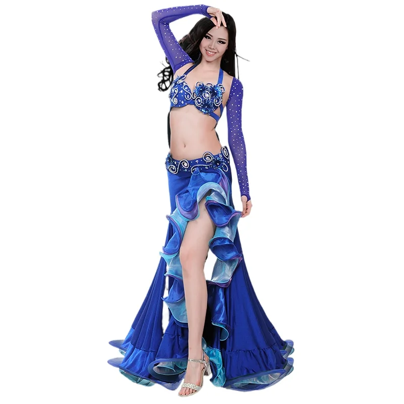 2024 Woman Belly Dance Costume Suit Adult High-end Sexy Hip Big Dress Performance Costume 8053