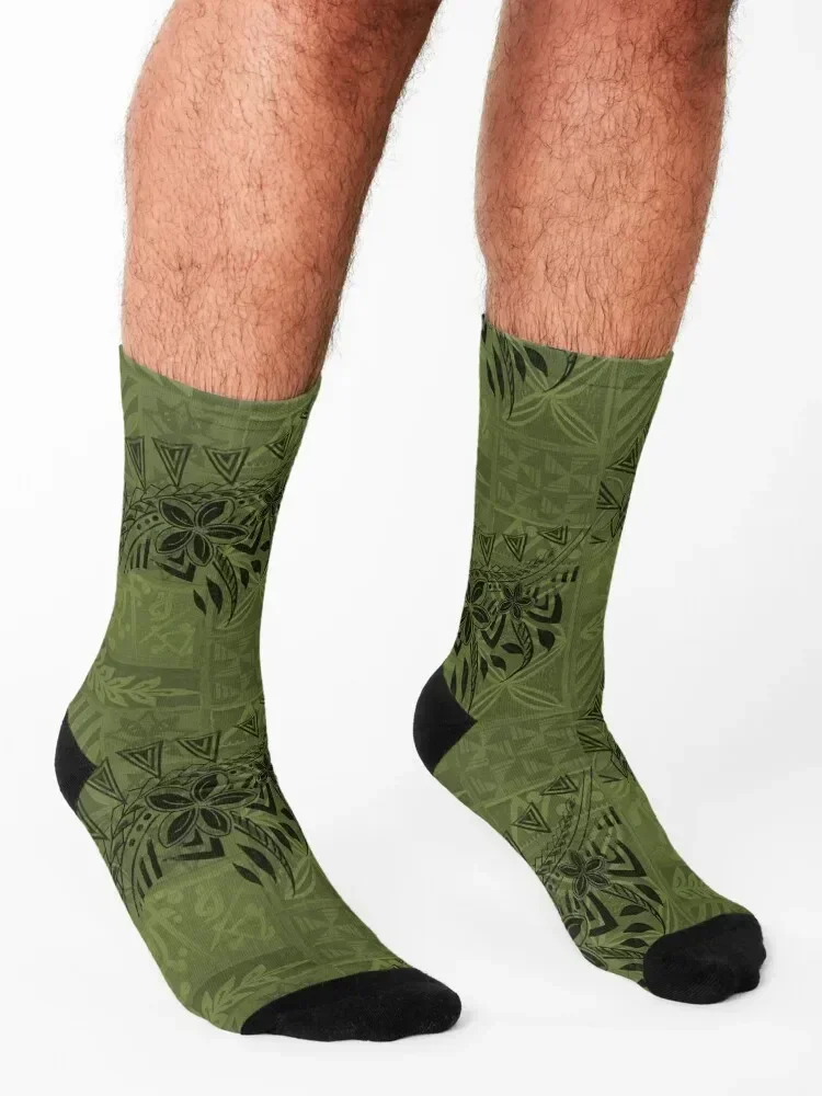Old Samoa Emerald Green Tribal Socks gift Men's professional running kawaii Boy Socks Women's