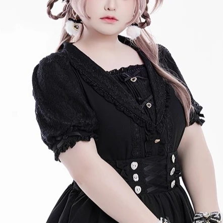 

Japanese Mine Series Girl Cute Lace Sailor Collar Short Sleeve Shirt Mass-Produced Lolita Sweet Slimming Top for Women Summer
